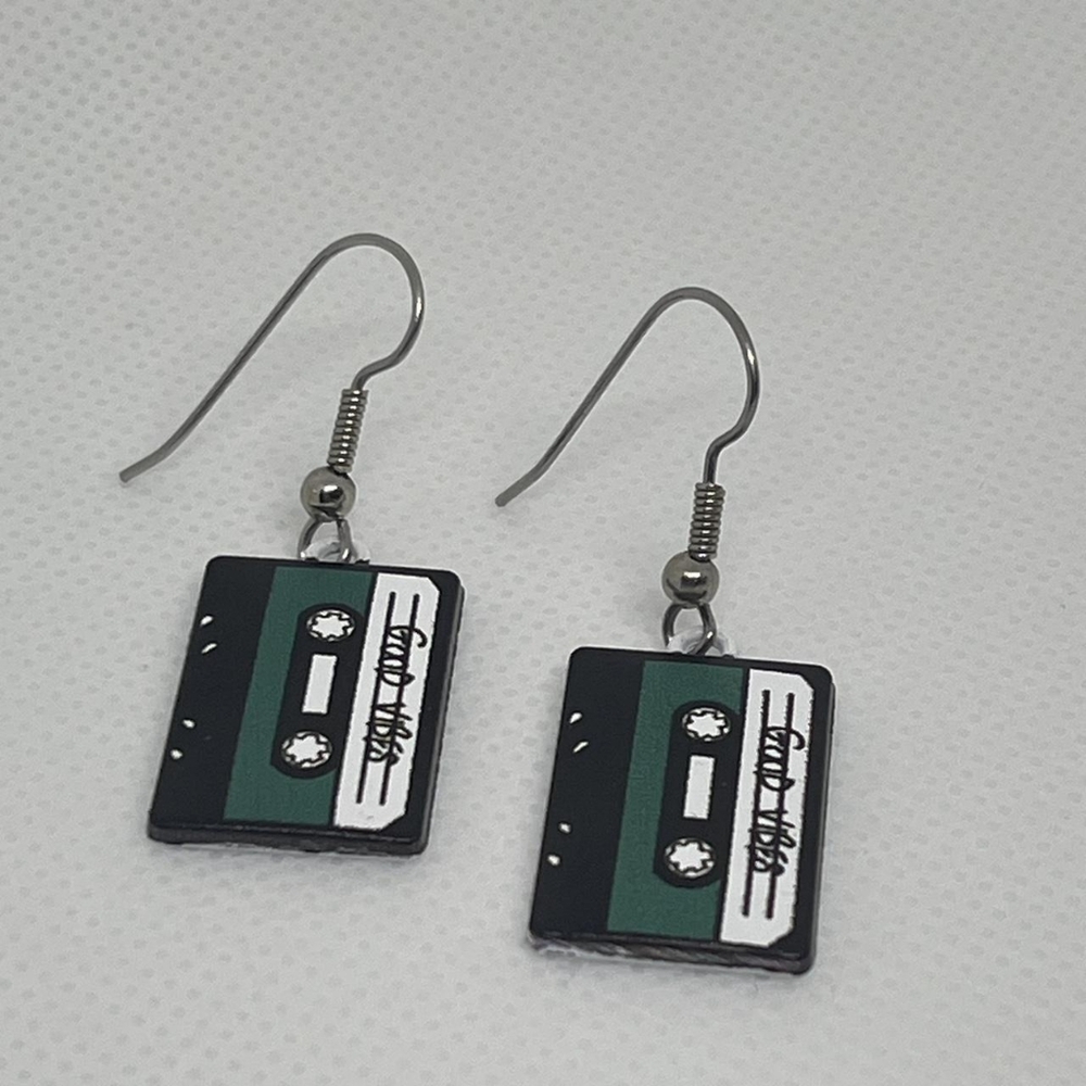 Cassette tape earrings